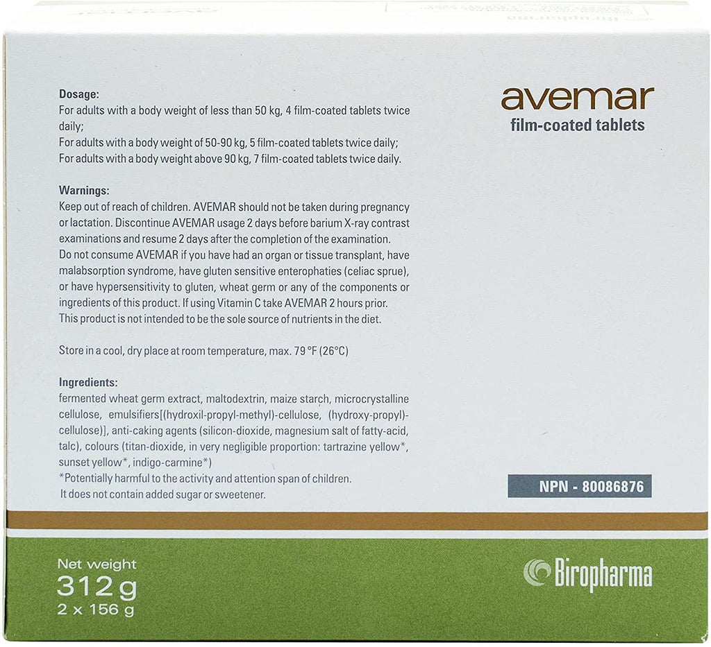 Authentic Avemar™ Film-Coated Tablet - Fermented Wheat Germ Extract, Daily Immune and Cell Support, Avemar Pulvis™ Super Concentrate, Natural, 300 Tablets