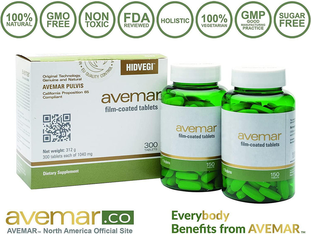 Authentic Avemar™ Film-Coated Tablet - Fermented Wheat Germ Extract, Daily Immune and Cell Support, Avemar Pulvis™ Super Concentrate, Natural, 300 Tablets