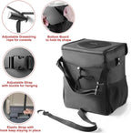 Ryhpez Car Trash Can with Lid - Car Trash Bag Hanging with Storage Pockets, Leakproof Collapsible Garbage Can with Solid Structure Support (Upgraded Version)