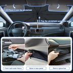 Car Windshield Sun Shade Umbrella, Upgraded Windshield Sunshades with 360° Rotation Bendable Handle, Foldable Automotive Windshield Shades, Full Cover Sun Shade for Most Vehicles