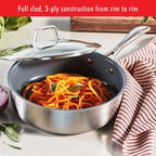 ZWILLING Spirit 3-ply 10-pc Stainless Steel Ceramic Nonstick Pots and Pans Set, Dutch Oven, Fry Pan