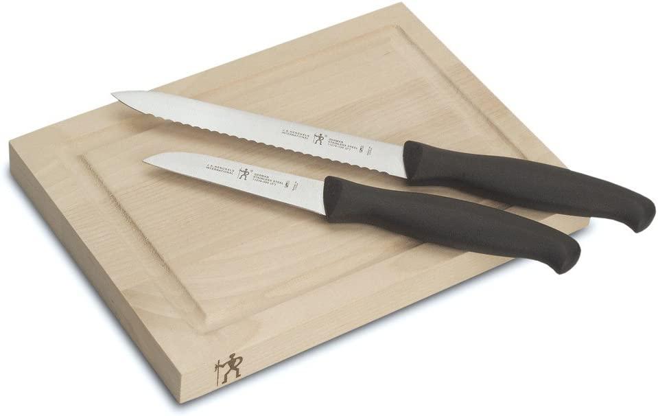 HENCKELS J.A International Accessories Bar Knife & Board Set, 3-piece, Black/Stainless Steel