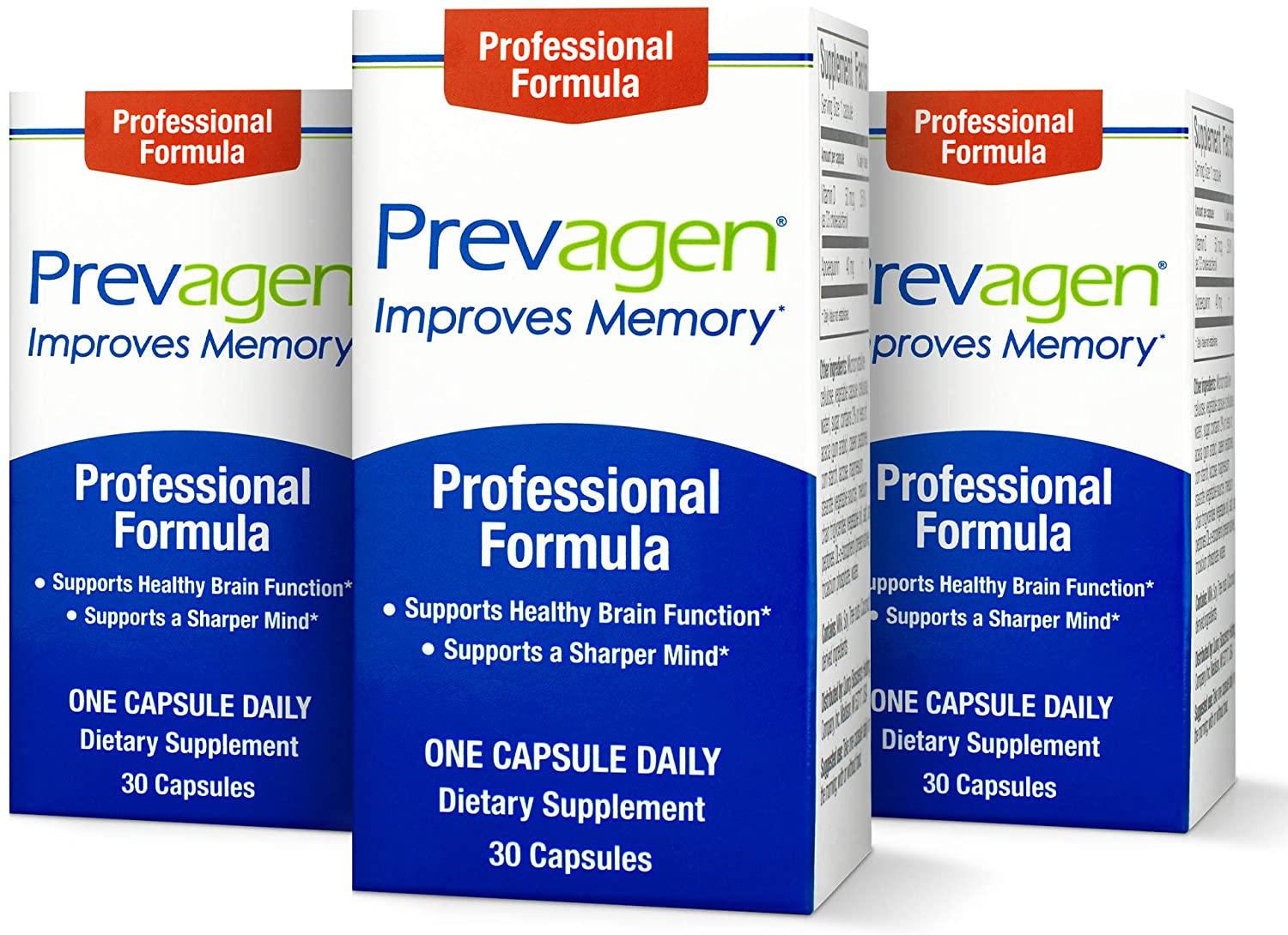 Prevagen Improves Memory - Professional Strength 40mg, 30 Capsules |3 Pack| with Apoaequorin & Vitamin D | Brain Supplement for Better Brain Health, Supports Healthy Brain Function