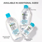 Garnier SkinActive Micellar Water For Waterproof Makeup, Facial Cleanser &amp; Makeup Remover, 13.5 Fl Oz (400mL), 2 Count (Packaging May Vary)