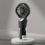 Portable Rechargeable Handheld Misting Fan - Battery Operated Mini Face Steamer for Travel &amp; Outdoors
