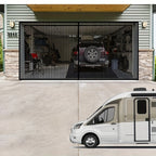 Double GaraScreen Door, 13*6.56FT Magentic GaraDoor Net For 2 Car GaraDoor Screen, Fiberglass GaraScreen Cover Kit, Magnets And Weighted
