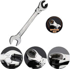 Tubing Ratchet Wrench Set, 180° Movable Flexible Head RatchetFix Tubing Two-Way Ratchet Wrench for Hand Maintain Repair Tool 8MM-19MM (12PCS)