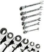 Tubing Ratchet Wrench Set, 180° Movable Flexible Head RatchetFix Tubing Two-Way Ratchet Wrench for Hand Maintain Repair Tool 8MM-19MM (12PCS)