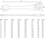 Tubing Ratchet Wrench Set, 180° Movable Flexible Head RatchetFix Tubing Two-Way Ratchet Wrench for Hand Maintain Repair Tool 8MM-19MM (12PCS)
