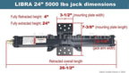 Set 4 LIBRA 9K lb Heavy Duty 24" RV Trailer Stabilizer Leveling Scissor Jacks w/Dual Power Drill Sockets & Complete Set of Mounting Hardware -Model# 26098