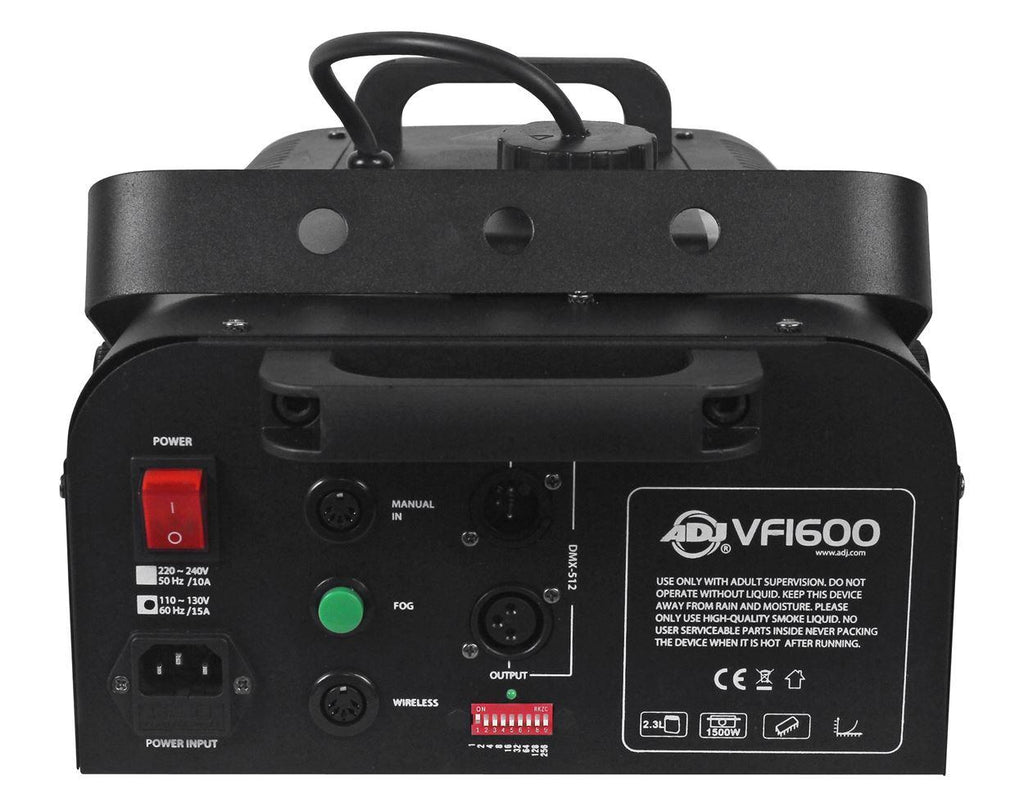 American DJ VF1600 1500w Mobile DMX Fog Machine+Wired/Wireless Remotes+Rockpar