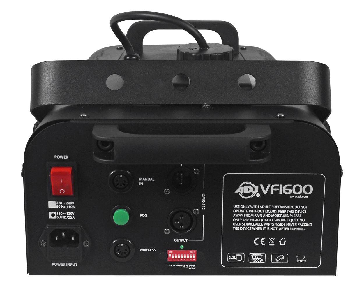 American DJ VF1600 1500w Mobile DMX Fog Machine+Wired/Wireless Remotes+Rockpar