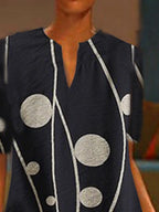 Printed Short Sleeve Maxi Dress