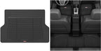 Motor Trend Premium FlexTough All-Protection Cargo Mat Liner, Black &amp; Black Deep Dish Rubber Floor Mats All-Climate All Weather Performance Plus Heavy Duty Liners Odorless (Black) (OF-933-BK)
