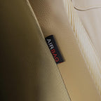 Flying Banner car seat Covers Protects Water Proof Faux Leather Carbon Fiber Fronts Gold Beige (Beige Beige, Front Pair)