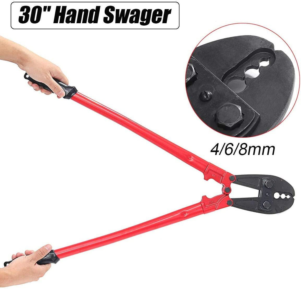 WEI-LUONG Tools 30" for 4/6/8/mm Hand Swager Swaging Crimping Tool Pliers Eye Pliers Tools Plierss