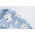 retro casual loose v-neck blouse