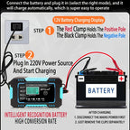 Full Car Motorcycle Battery Charger 12V 6A Auto Pulse Repair LCD Display Smart Fast CharAGM Deep Cycle GEL Lead-Acid Charger