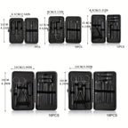 Classic Black Manicure Set Hand Feet Facial  Steel Accessories, 5 Choices