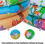 joyin 2 pack 47" baby pool, float kiddie pool, inflatable baby swimming pool with 3 rings, summer fun for children, indoor and outdoor water game play center for toddlers