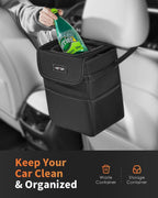 HOTOR Car Trash Can - Leak-Proof Car Organizer and Storage Bag for The Back/Front/Console of Any Cars,Sedans, SUVs &amp; Trucks Easy-to-Install Car Accessory Interior