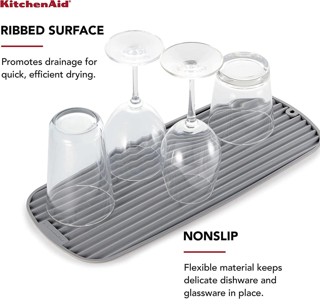 KitchenAid Versatile Drying Mat, 16.89x7.2x0.22 Inch, Gray