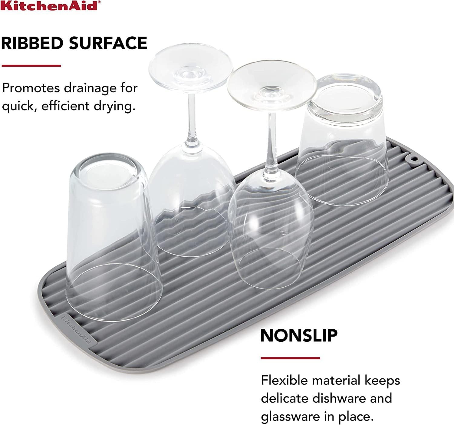 KitchenAid Versatile Drying Mat, 16.89x7.2x0.22 Inch, Gray