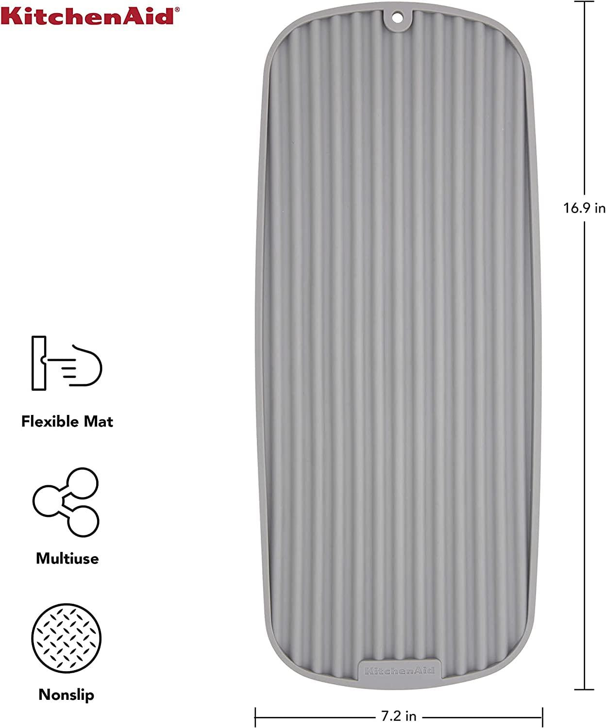KitchenAid Versatile Drying Mat, 16.89x7.2x0.22 Inch, Gray