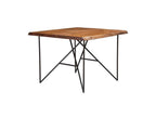 BM186174 Acacia Pub Table with Pointed Metal Legs, Brown &amp; Black - 36 x 48 x 48 in.