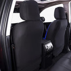 Flying Banner car seat Covers Protects Water Proof Faux Leather Carbon Fiber Front and Rear Bench (Blue Black, Full Set - 9PCS)