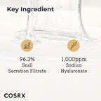 COSRX Snail Mucin 96% Power Repairing Essence 3.38 fl.oz, 100ml, Hydrating Serum for Face with Snail Secretion Filtrate for Dull and Damaged Skin, Not Tested on Animals, No Parabens, Korean Skincare