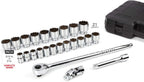 TEKTON 3/4 Inch Drive 12-Point Socket &amp; Ratchet Set, 25-Piece (3/4-2 in.) | SKT35105