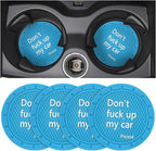8sanlione Car Cup Coaster, 4Pcs 2.75 Inch Auto Cup Holder Insert Coasters, Anti-Slip Waterproof Embedded Drink Mat, Automotive Interior Accessories for Men and Women (D Light Blue/4PCS)