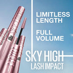 Maybelline Lash Sensational Sky High Washable Mascara + Hyper Easy Liquid Eyeliner Makeup Bundle, Includes 1 Mascara in Blackest Black and 1 Eyeliner in Pitch Black