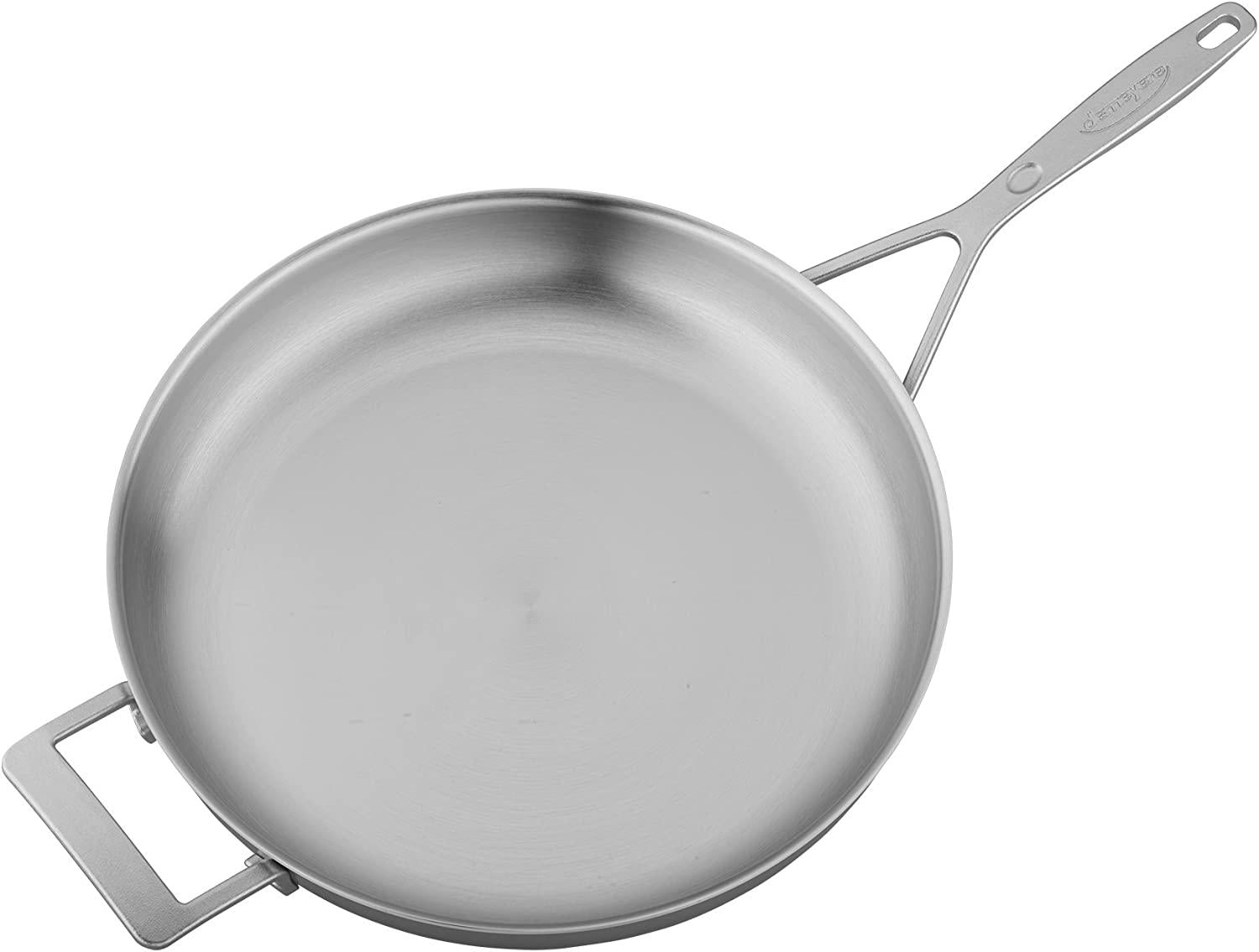 Demeyere Industry 5-Ply 12.5-inch Stainless Steel Fry Pan with Helper Handle