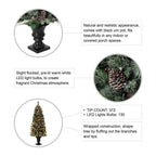5 ft. Pre-Lit Flocked Pine Artificial Christmas Tree with 130 Warm White Lights (Set of 2)