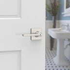 Casey Satin Nickel Bed/Bath Privacy Door Lever Featuring Microban