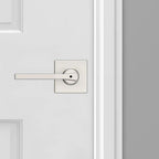 Casey Satin Nickel Bed/Bath Privacy Door Lever Featuring Microban