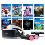 Play Station VR 11-In-1 Deluxe Bundle PS4 &amp; PS5 Compatible: VR Headset, Camera, Move Motion Controllers, Iron Man, Skyrim, Resident Evil 7, Battlezone, RIGS, Until Dawn, Blood &amp; Truth, Golf