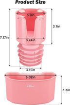 JoyTutus Cup Holder with Storage Box, Cup Holder Expander for Car, Large Car Cup Holder Adapt Most Regular Cup Holder 18-40oz, with Attached Organizer, Pink