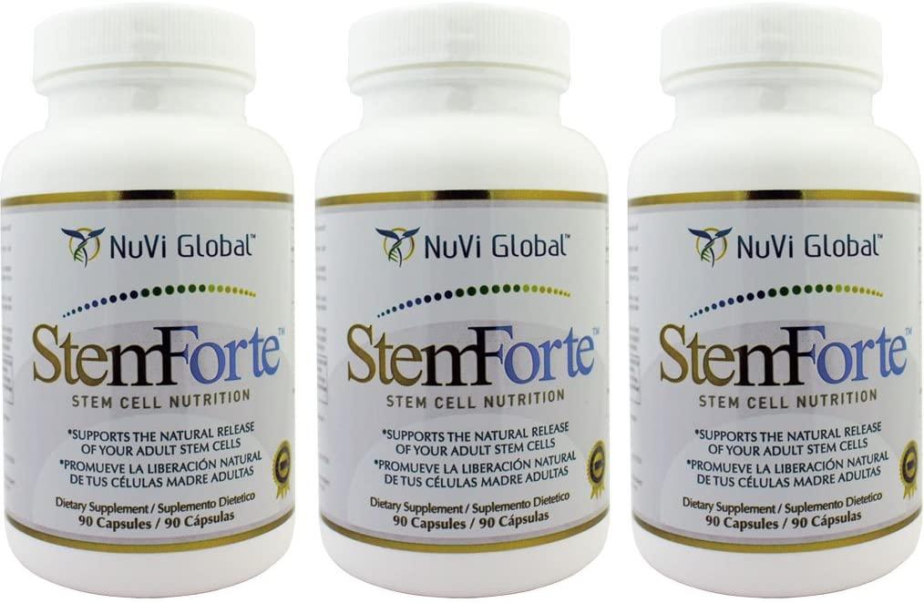 StemForte Plus Stem Cell Nutritional Supplements for Men, Women - Three Bottles - Advanced Stem Cell and Telomere Activity Support - Promotes Natural Release of Stem Cell, Increase Energy, Focus, Mood