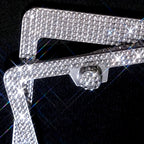 1 Pc Bling  License Plate Frames - Glass Rhinestone Car Tag Holder For Women,Metal Rhinestone Sparkly Car Plate Frame With Bolts,Bling Screws Caps