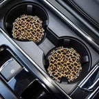 2.75" Car Cup Holder Coaster Car Coasters Leopard Print Bling Accessories Rhinestone Anti Slip Insert Coaster Suitable for Most Cars Gifts - 2PCS