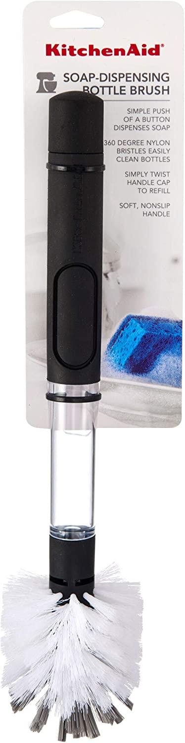 KitchenAid Soap Dispensing Bottle Brush, one size, Black/White