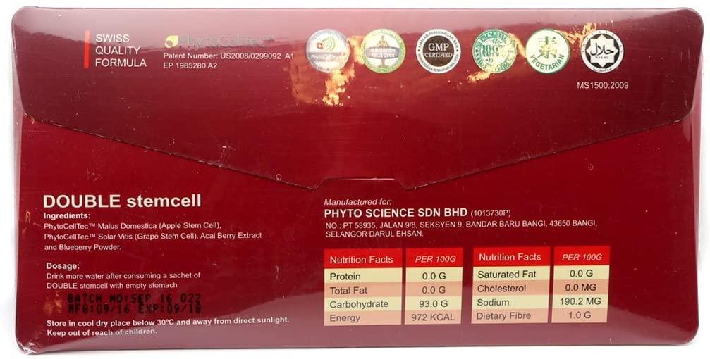 Phytoscience PhytoCellTec Apple Grape Double StemCell stem Cell - Cellular Rejuvenation Secret - 52 Pack (728 Sachets) Swiss Quality Formula