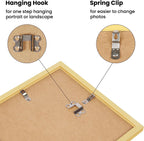 upsimples 9x12 Picture Frame Set of 5,Display Pictures 6x8 with Mat or 9x12 Without Mat,Wall Gallery Photo Frames, Gold