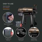 ZPG-450A Pellet Grill & Smoker 8 in 1 BBQ Grill Auto Temp Control