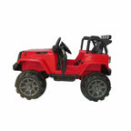 Ride On Jeep Car, 12V 4WD Powered Truck, Manual/ Parental Remote Control Modes Truck Vehicle Headlights, MP3 Port, Music, Horn Kids (Red Jeep)