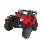 Ride On Jeep Car, 12V 4WD Powered Truck, Manual/ Parental Remote Control Modes Truck Vehicle Headlights, MP3 Port, Music, Horn Kids (Red Jeep)