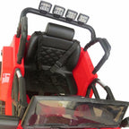 Ride On Jeep Car, 12V 4WD Powered Truck, Manual/ Parental Remote Control Modes Truck Vehicle Headlights, MP3 Port, Music, Horn Kids (Red Jeep)